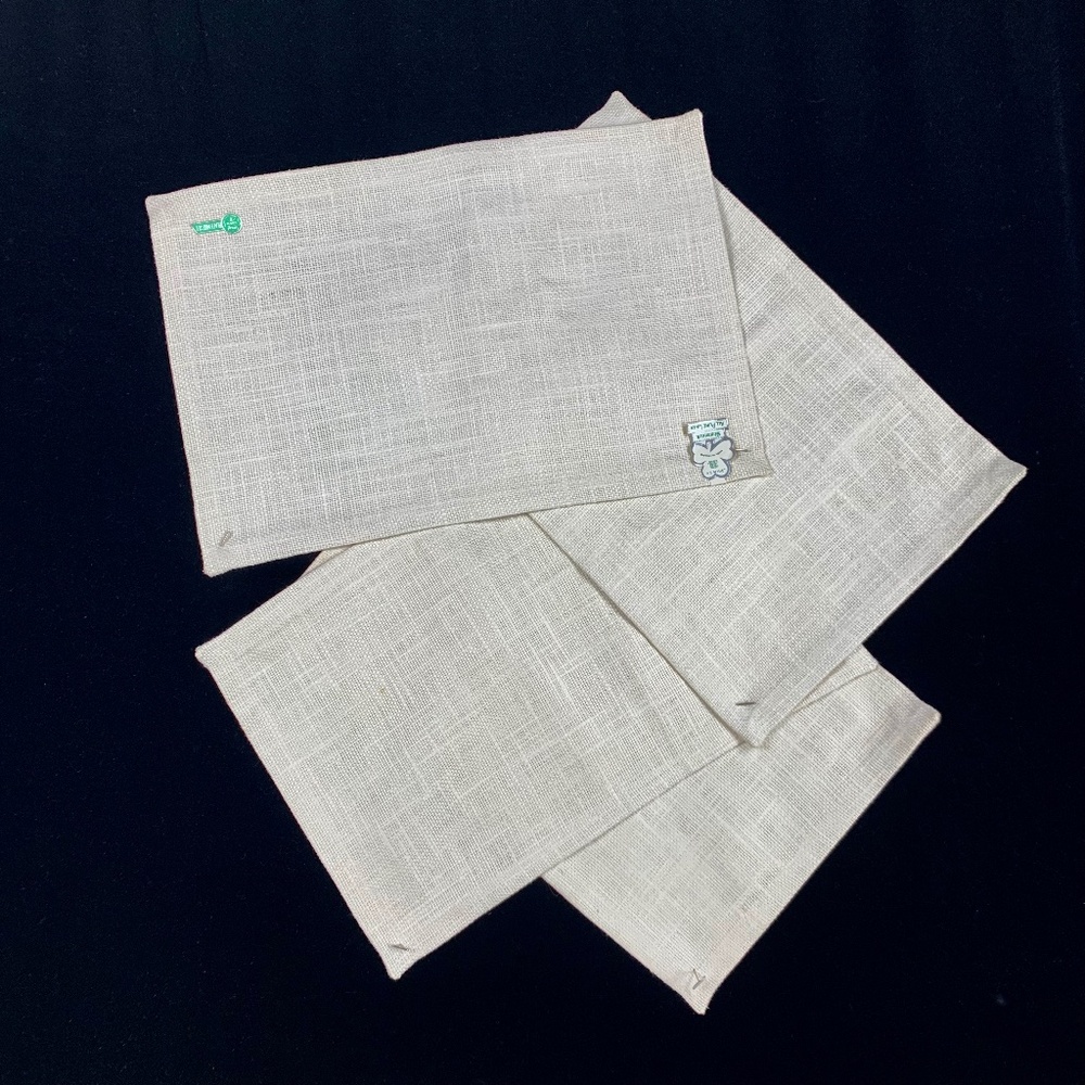 4 Brand New with Tags Irish Linen Placemats Thick Weaving White 17.5 X 11.5 in
